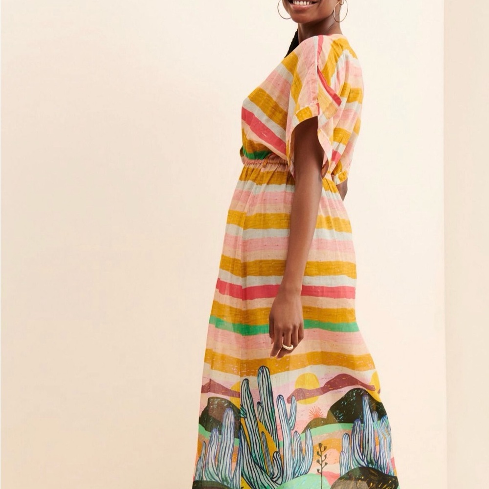 Anthropologie Scotch & Soda Abel Macias Printed Beach Kaftan | Size Large | - Picture 2 of 7